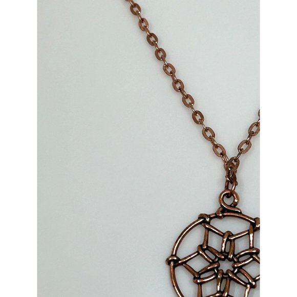Dreamcatcher Fashion Necklace Women 20” Chain 2” pendant Rose Gold/Copper Color - Picture 10 of 10
